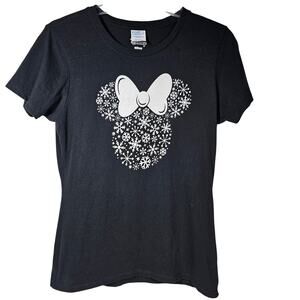 Disney Minnie Mouse Snowflake Tee Shirt Women's S